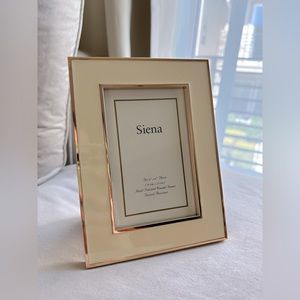 Siena Cream Wide Enamel with Gold Frame 4” x 6”